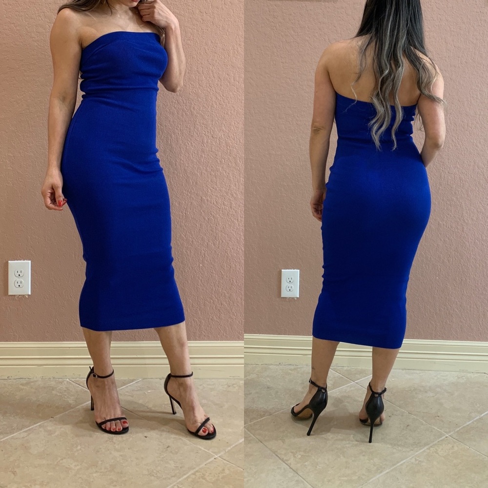 KIMMY Knit Midi Dress -Royal blue - Picture 2 of 2